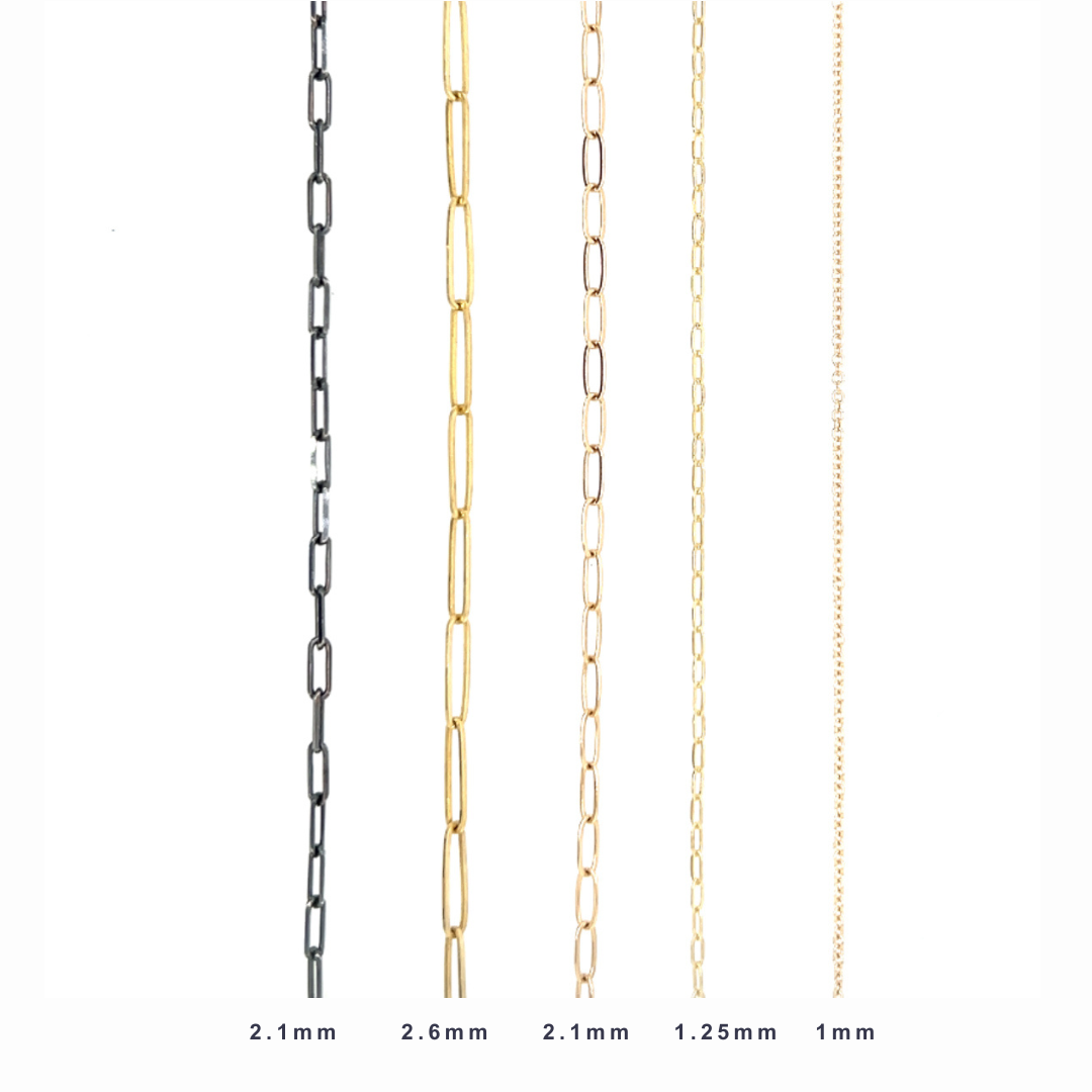 14k Yellow Gold Elongated Link Paperclip Chain Necklace