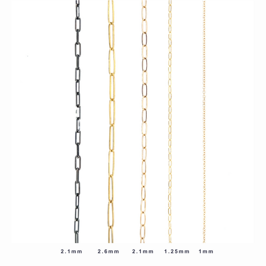 Sterling Silver Paperclip Chain with Patina
