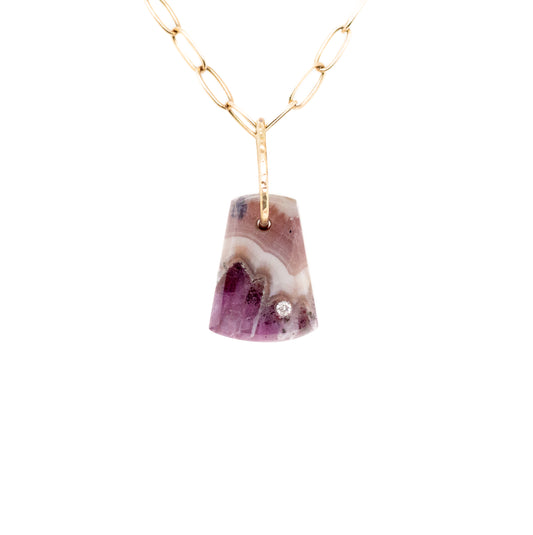 chevron amethyst gold diamond pebble charm
