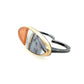 Dendritic Opal and Agate Gold Inlay Kintsugi Two-finger Ring