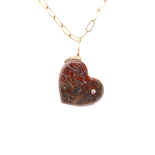 dinosaur bone gold diamond heart charm