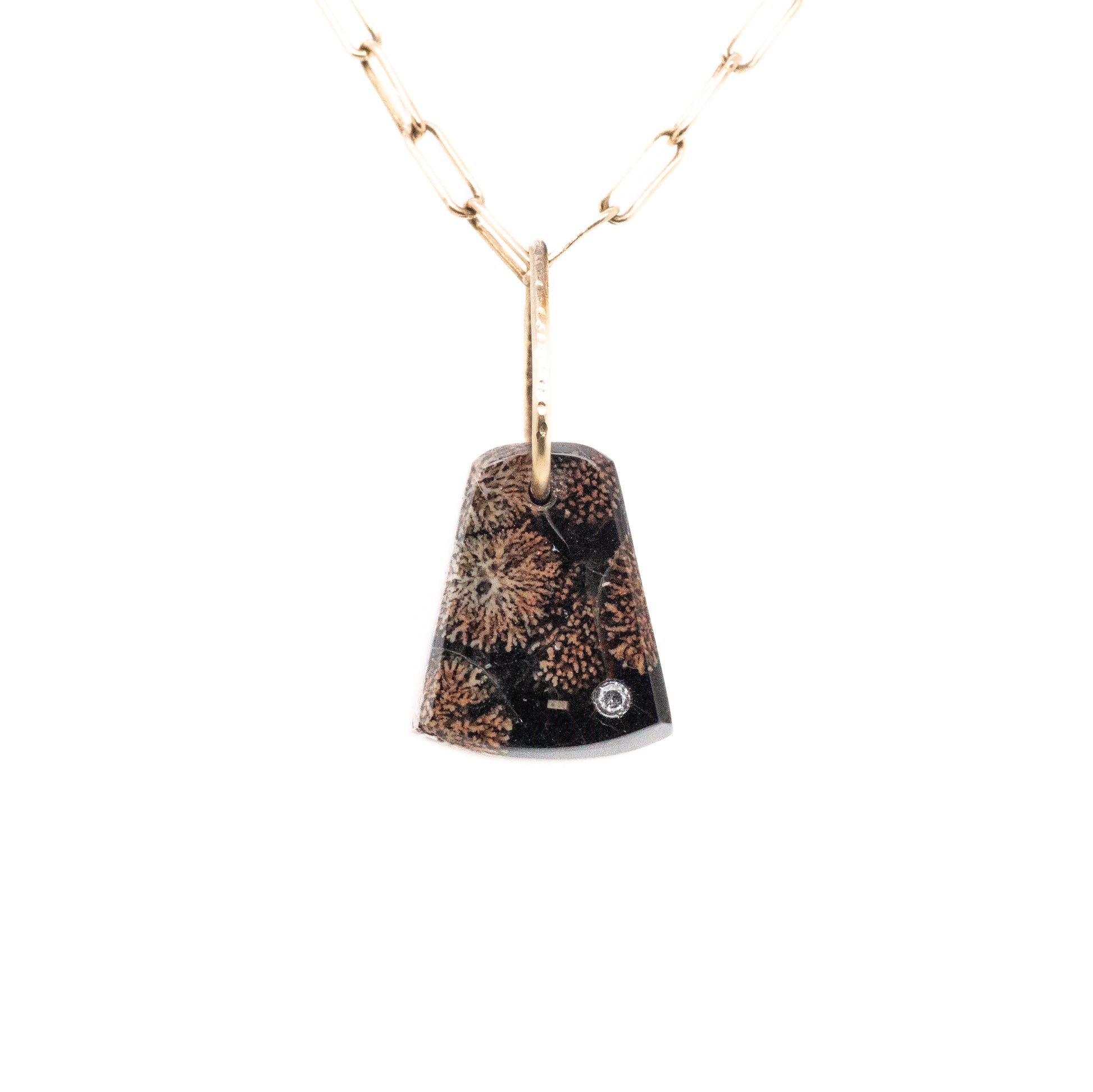 fireworks and diamond gold pebble charm