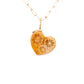 fossilized coral gold and diamond heart charm