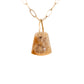fossilized coral gold diamond pebble charm