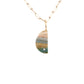 gary green jasper and Diamond Gold moon Charm