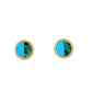 Turquoise and Chrysocolla Gold Intarsia Stud Earrings