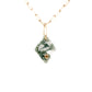 green tree agate and citrine gold mini diamond charm