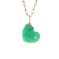 Chrysoprase and Diamond Gold Heart Charm