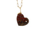 Dinosaur Bone and Diamond Gold Heart Charm