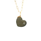 Golden Sheen Obsidian and Diamond Gold Heart Charm