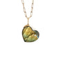 Orange Labradorite and Diamond Gold Heart Charm