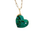 Parrot Wing Chrysocolla and Diamond Gold Heart Charm