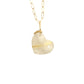 Rutilated Quartz and Diamond Gold Heart Charm