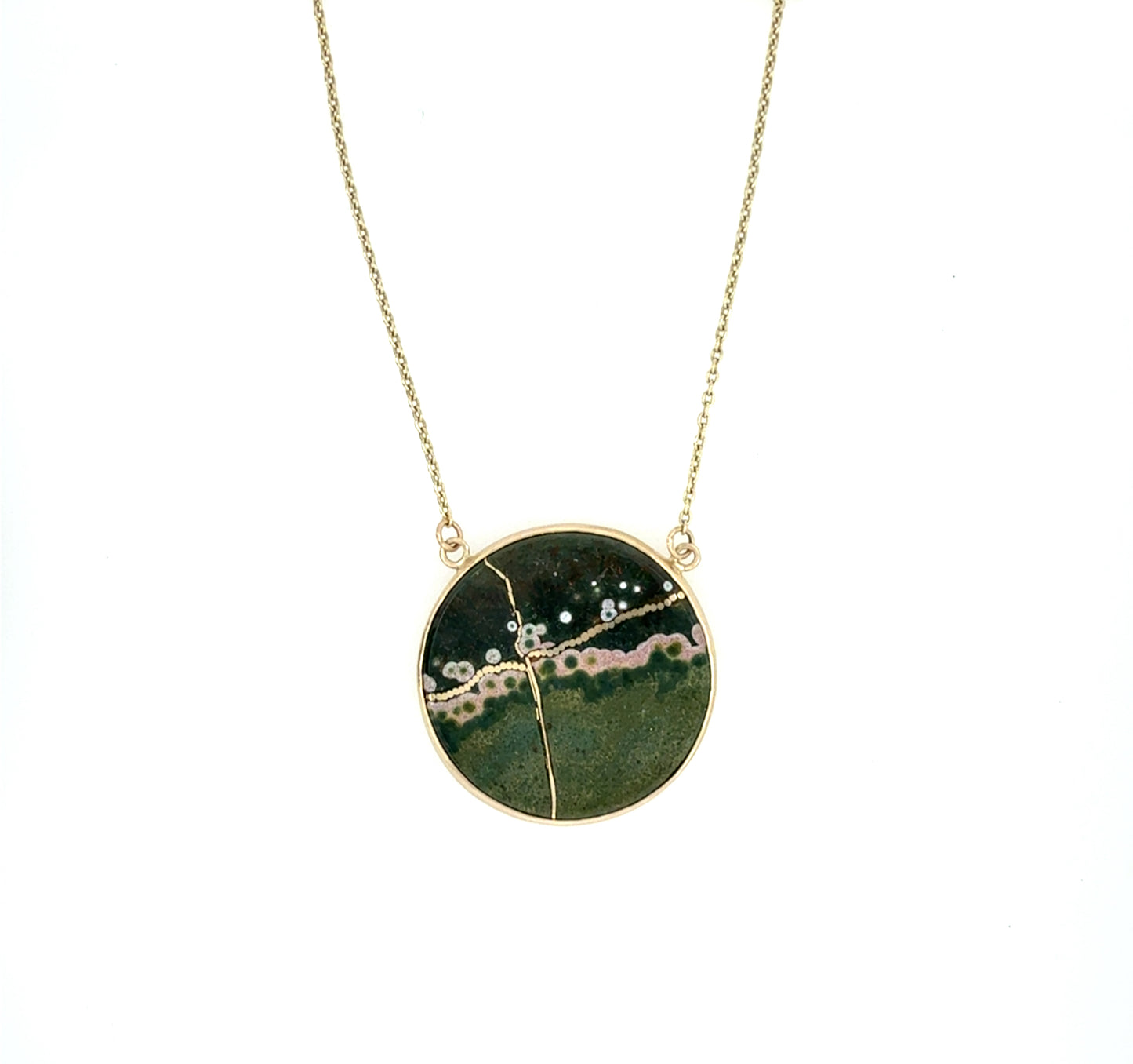 Ocean Jasper Gold Kintsugi Necklace