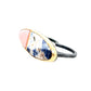 Pink Opal and Sodalite Gold Inlay Two-finger Ring