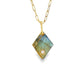 Labradorite and Diamond Gold Kintsugi Diamond Charm