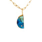 labradorite gold diamond moon charm