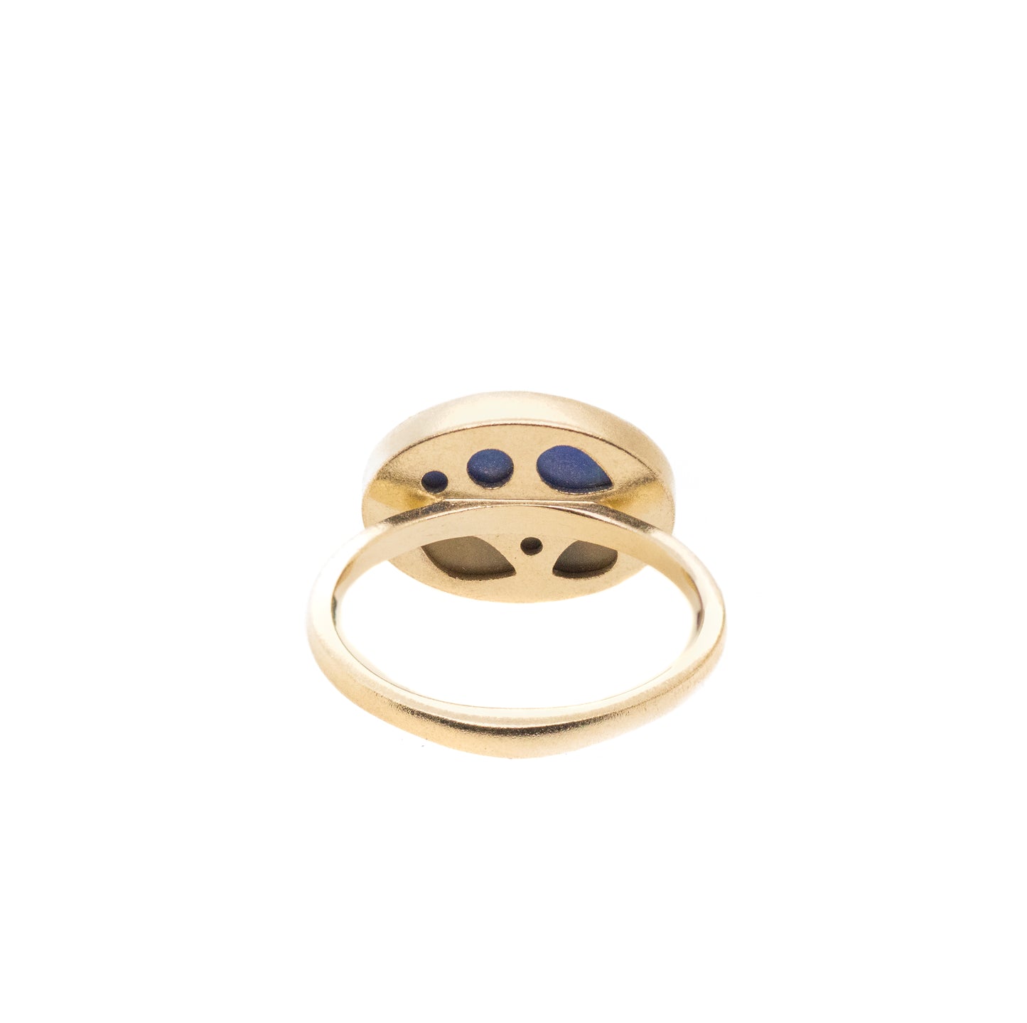 Lapis, Polychrome, and Diamonds Equinox Intarsia Gold Ring