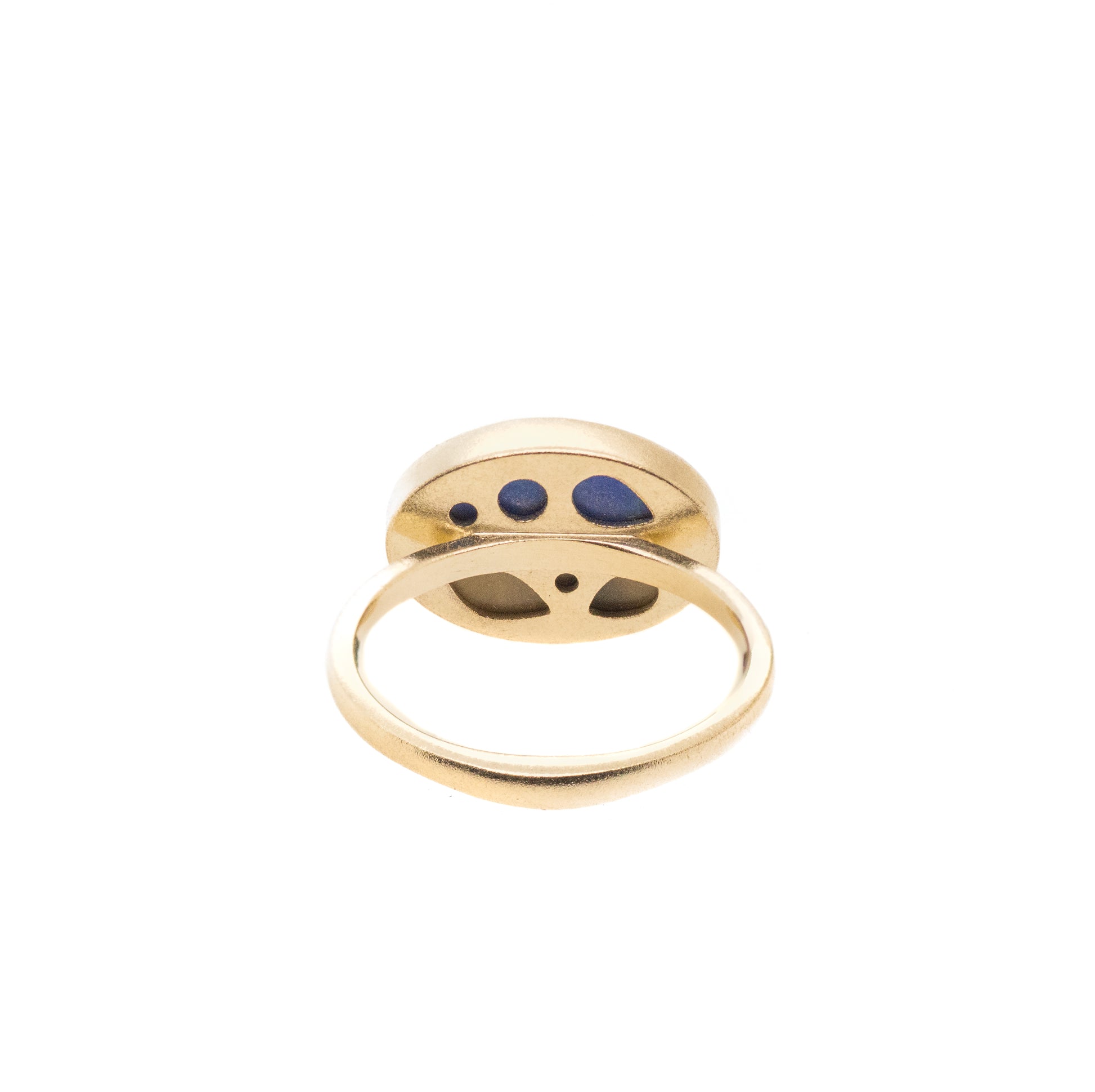 Lapis, Polychrome, and Diamonds Equinox Intarsia Gold Ring