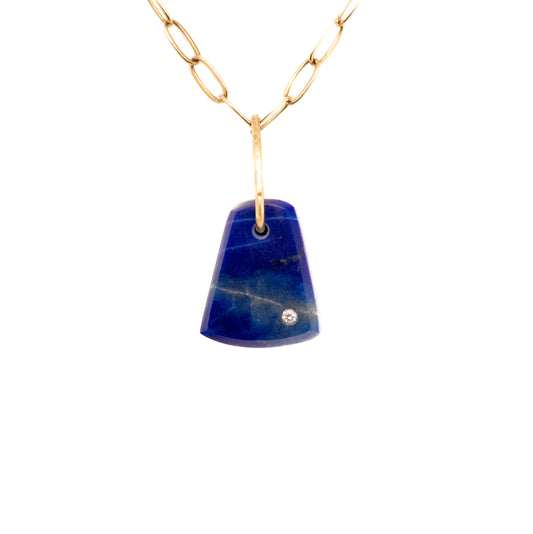 lapis gold diamond pebble charm