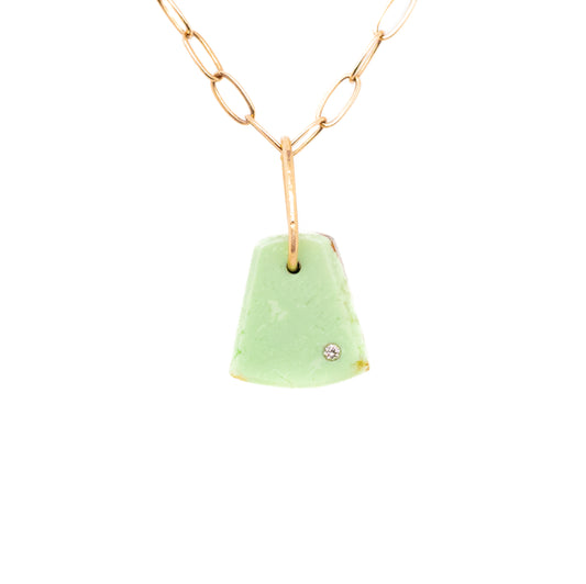 lemon chrysoprase gold diamond pebble charm