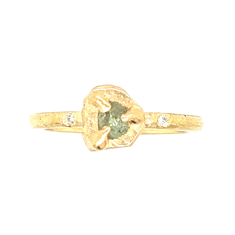 Luminus Montana Sapphire and Diamonds Gold Ring
