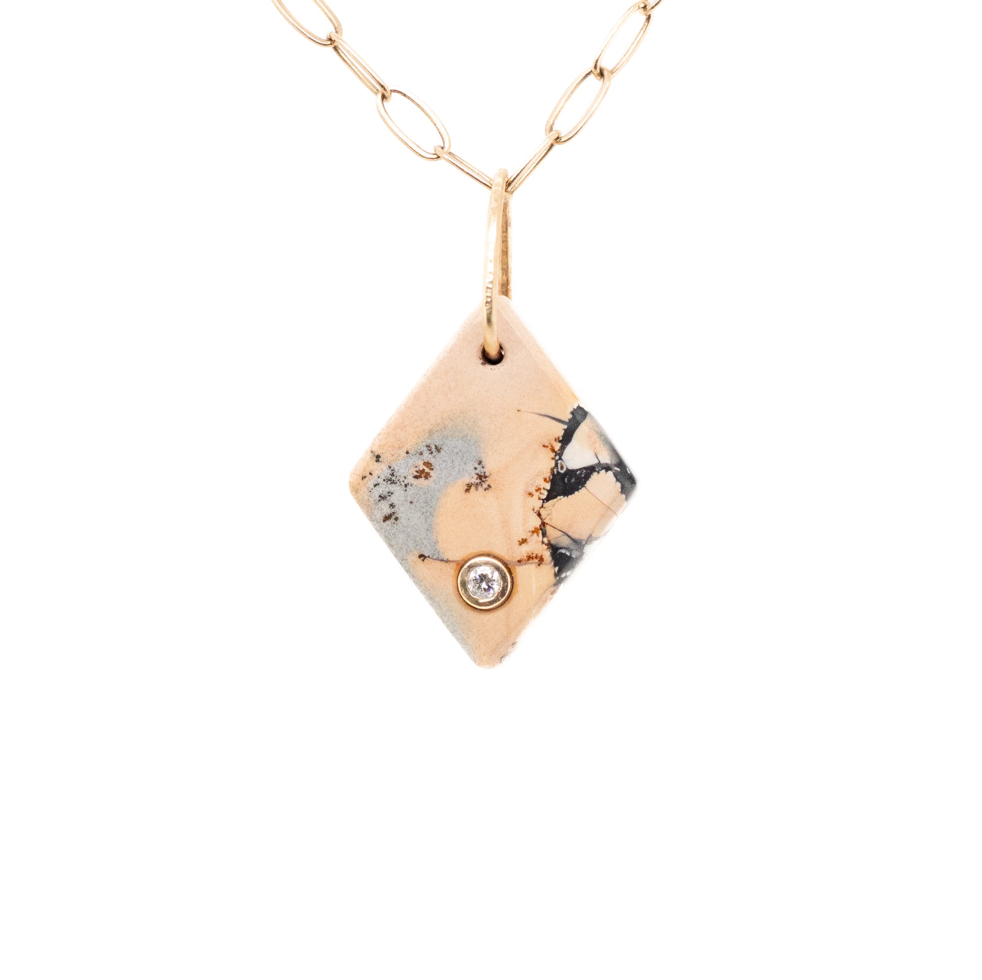 maligano jasper gold diamond charm