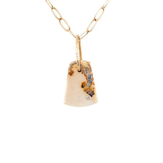 maligano jasper gold diamond pebble charm