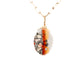 maligano jasper with diamond gold oval charm