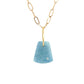 Aquamarine and Diamond Gold Pebble Charm