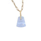 Blue Lace Agate and Diamond Gold Pebble Charm