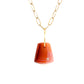 Carnelian and Diamond Gold Pebble Charm