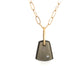 Golden Sheen Obsidian and Diamond Gold Pebble Charm