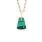 Malachite and Diamond Gold Pebble Charm