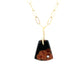 Peanut Obsidian and Diamond Gold Pebble Charm