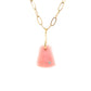 Pink Opal and Diamond Gold Pebble Charm