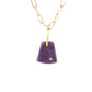 Purple Jade and Diamond Gold Pebble Charm