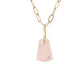 Rose Quartz and Diamond Gold Pebble Charm