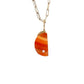 Carnelian and Diamond Gold Moon Charm