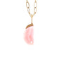 Pink Opal and Diamond Gold Moon Charm