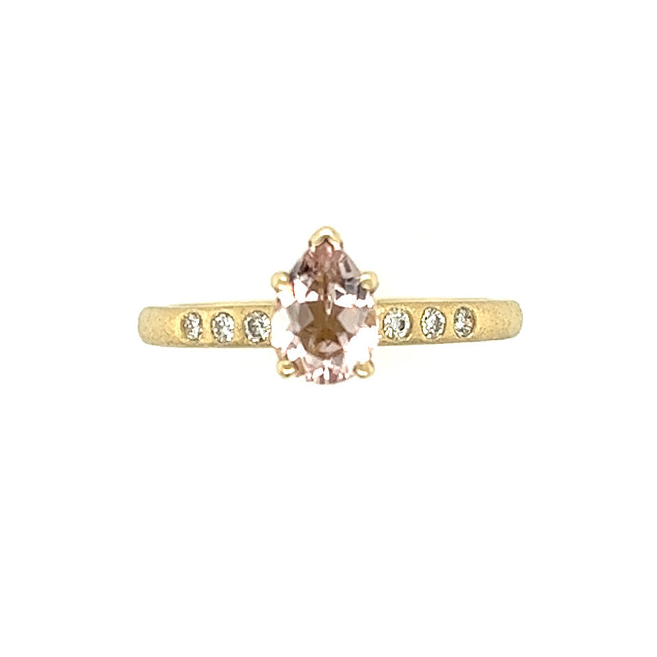 Morganite and Diamonds Gold Ring