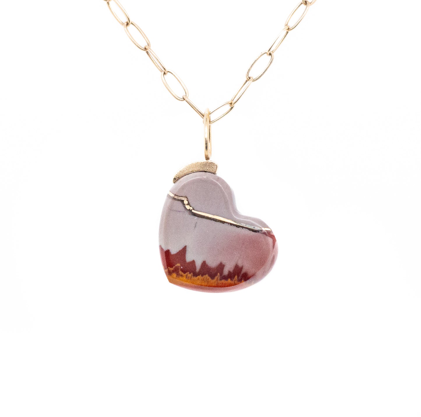 noreena jasper gold kintsugi heart charm