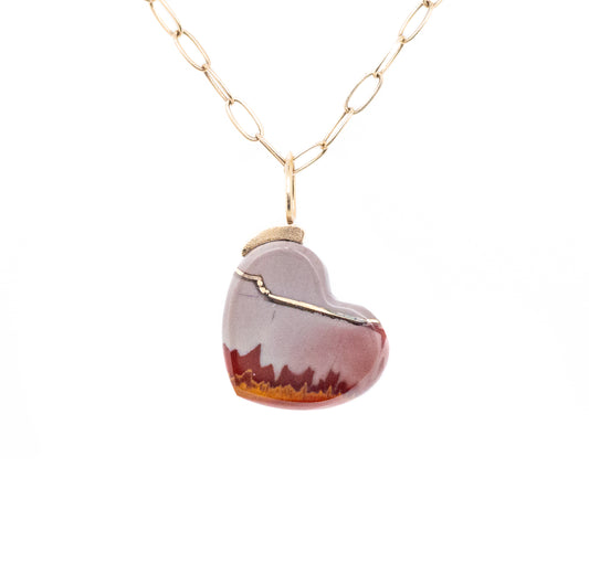 noreena jasper gold kintsugi heart charm