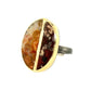 Fossilized Coral and Ocean Jasper Gold Inlay Ring