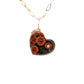 peanut obsidian gold diamond heart charm