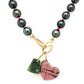 Hand Knotted Tahitian Pearl and Gold Necklace