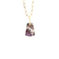 Chevron Amethyst and Diamond Gold Pebble Charm