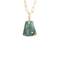 Blue and Green Labradorite and Diamond Gold Pebble Charm