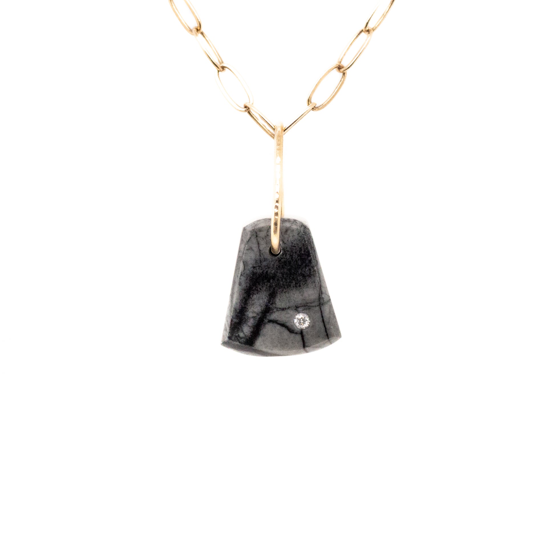 picasso jasper gold diamond pebble charm
