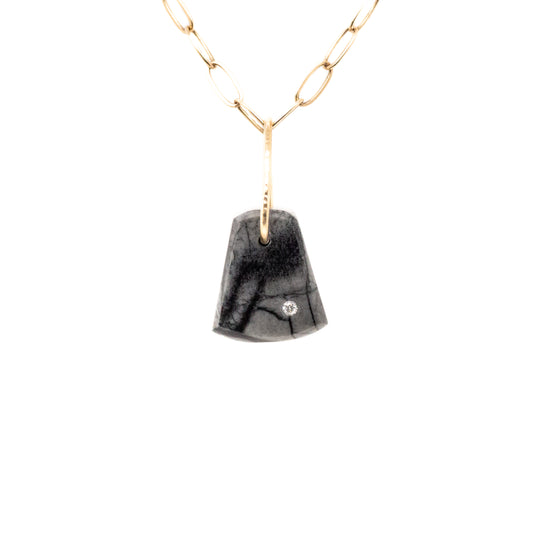 picasso jasper gold diamond pebble charm